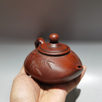 Chinese Yixing Zisha Clay Handmade Exquisite Teapot（延年益寿壶 底款：时大彬）