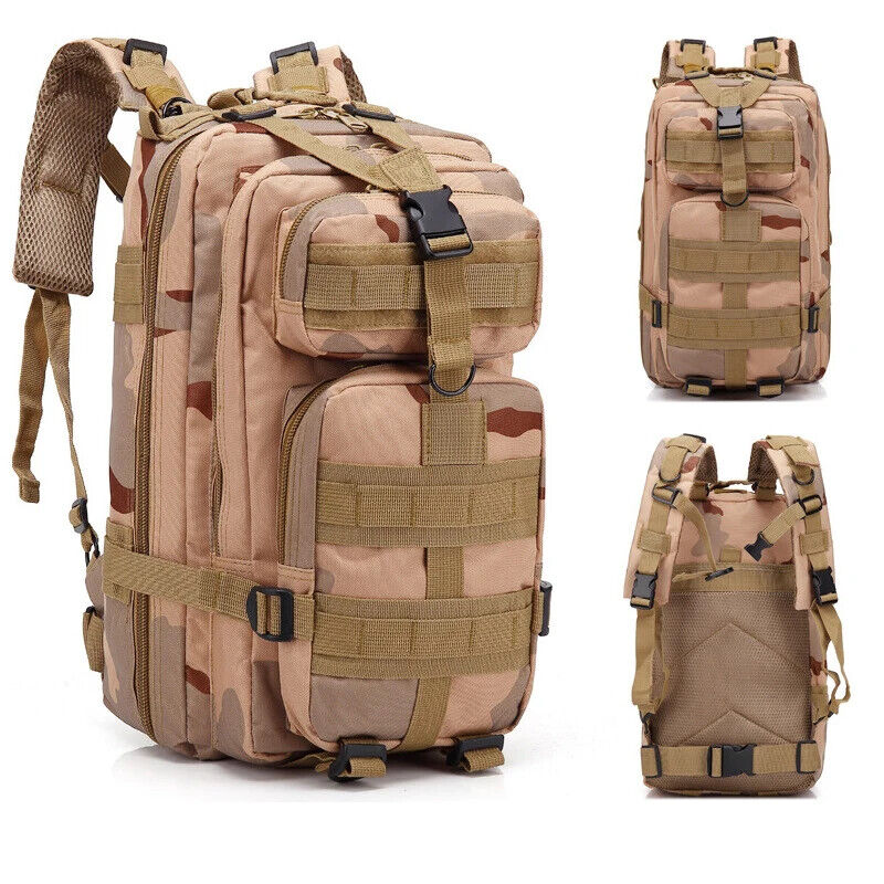25L Tactical Pack Backpack Army Bag Outdoor Hiking Camping Hunting Rucksack