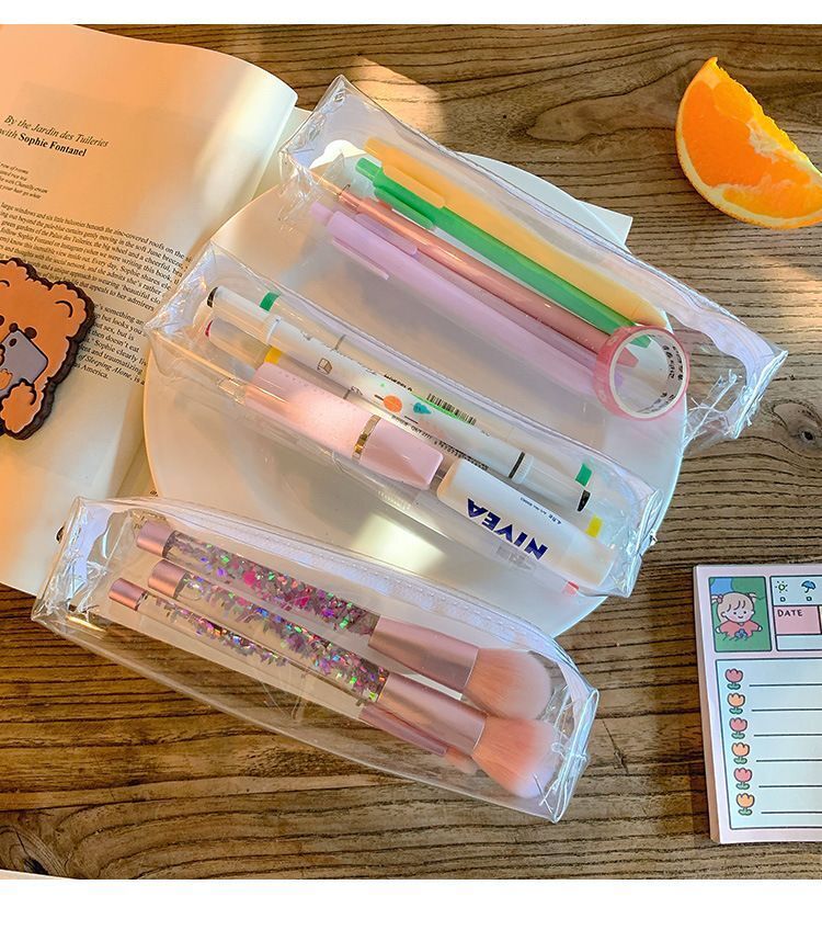 Travel Transparent Makeup Bag Toiletry Case Clear Pencil Organizer Pouch Plastic