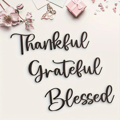 CIFbuy 3PCS Black Gratitude Metal Wall Art - Aesthetic 'Appreciate Life' Decor