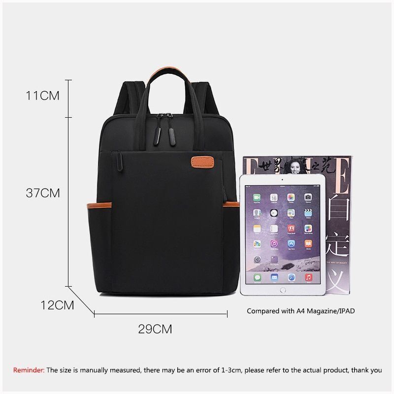 Laptop Backpack Teenagers Waterproof Travel Bags Student Black 37*29*12CM Oxford