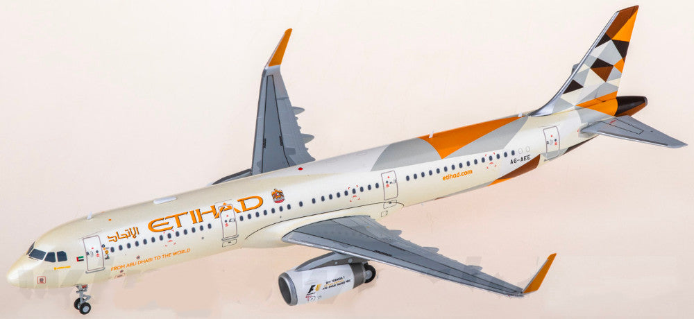 1:200 22CM JC Wings Etihad Airways Airbus A321 Plane Diecast Aircraft Model