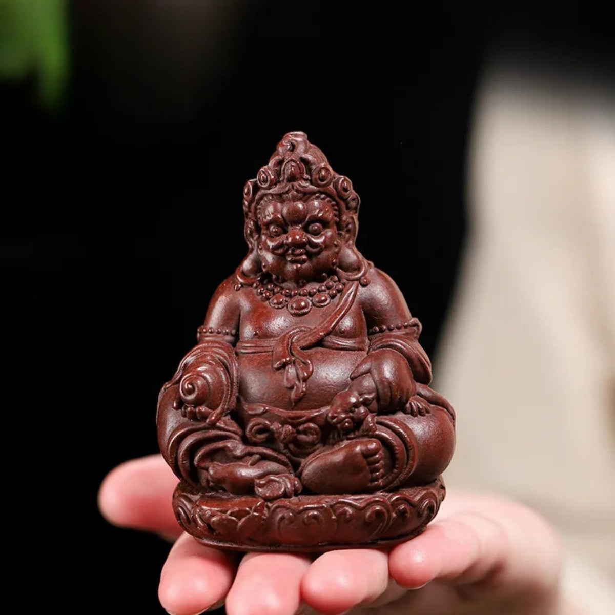 Handmade God of Wealth Tea Pet 8cm 3.2in Zen Buddhist Ornament Tea Ceremony