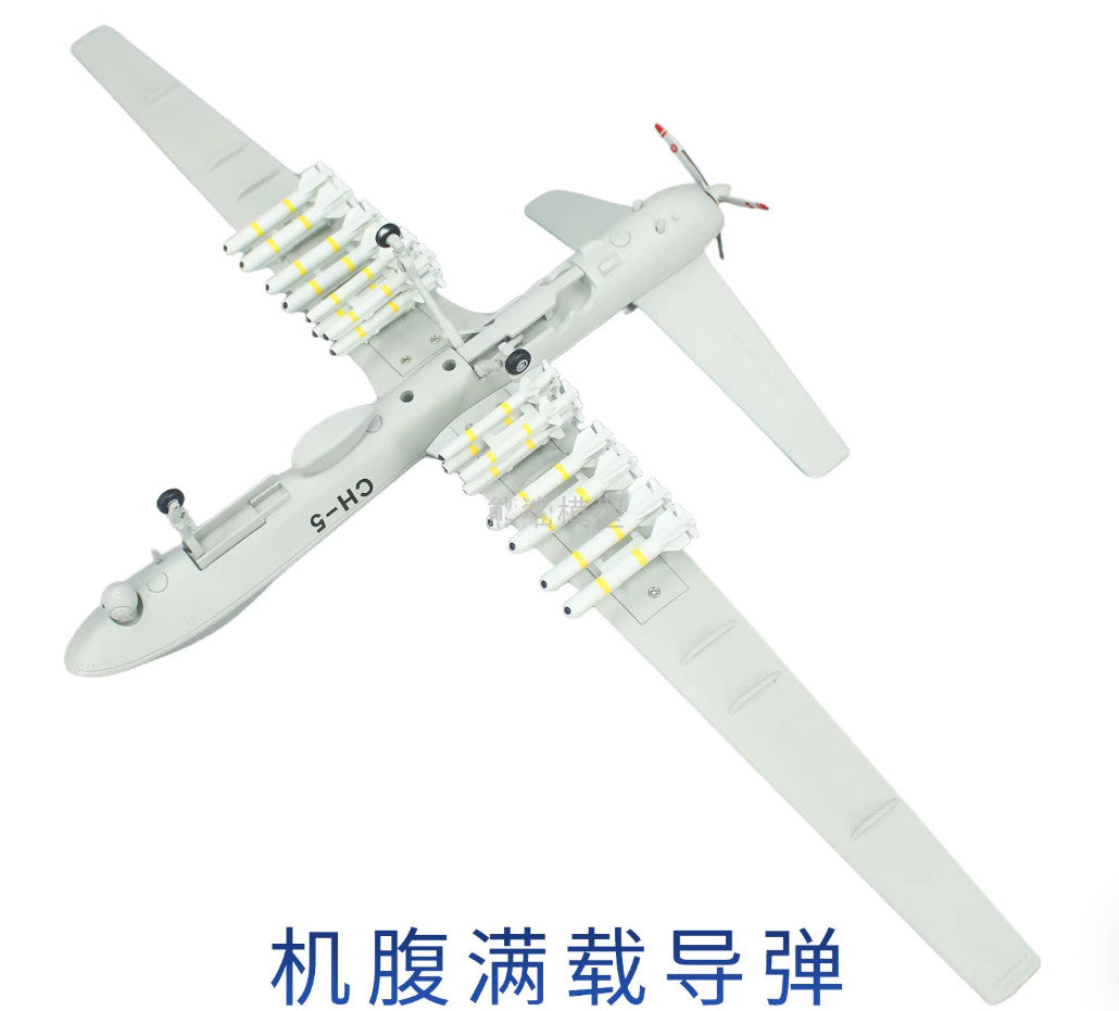 1:38 52CM CH-5 Unmanned Aerial Vehicle UAV Fighter Plane Diecast Aircraft Model