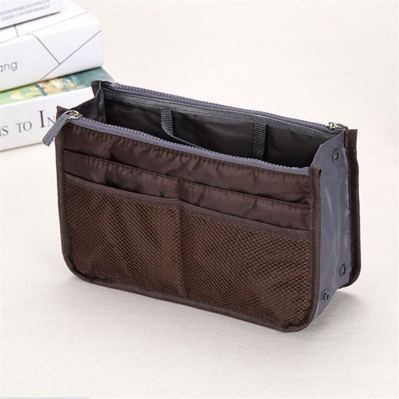 Tote Cosmetic Bag Double Zipper Makeup Bag Toiletries Large Nylon Travel Insert