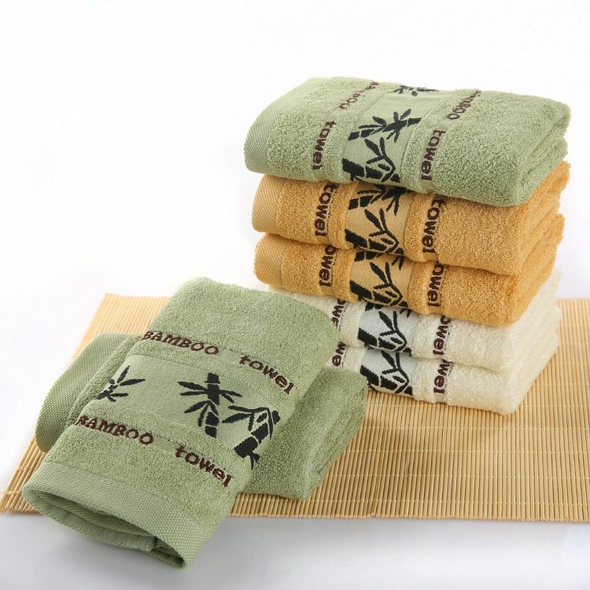 Towels Sets Bamboo Fiber Homes Bath Adults Face Thick Absorbent Luxury Bathroom - Thumbnail 2