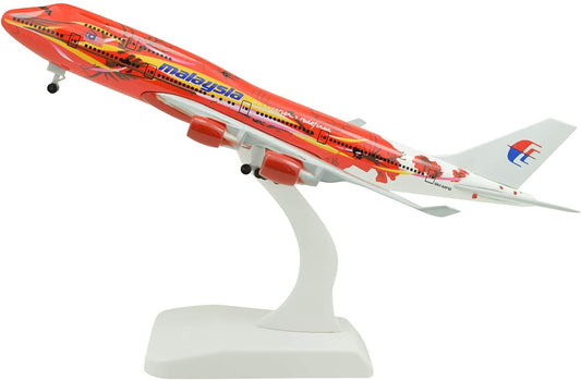 1:400 B747 Malaysia Airlines Peony Painting Metal Airplane Model Plane Toy