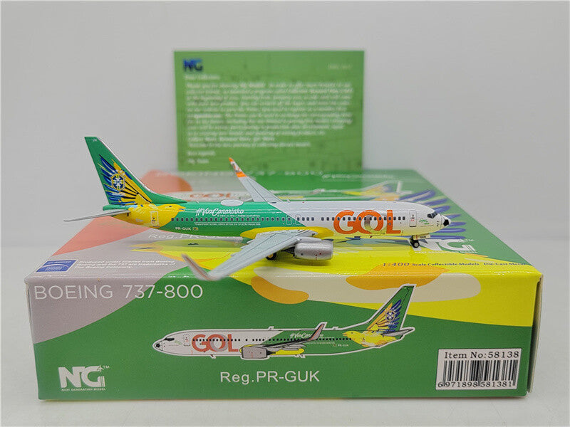 NG Models GOL For BOEING B737-800 PR-GUK 1/400 DIECAST Aircraft Pre-built Model