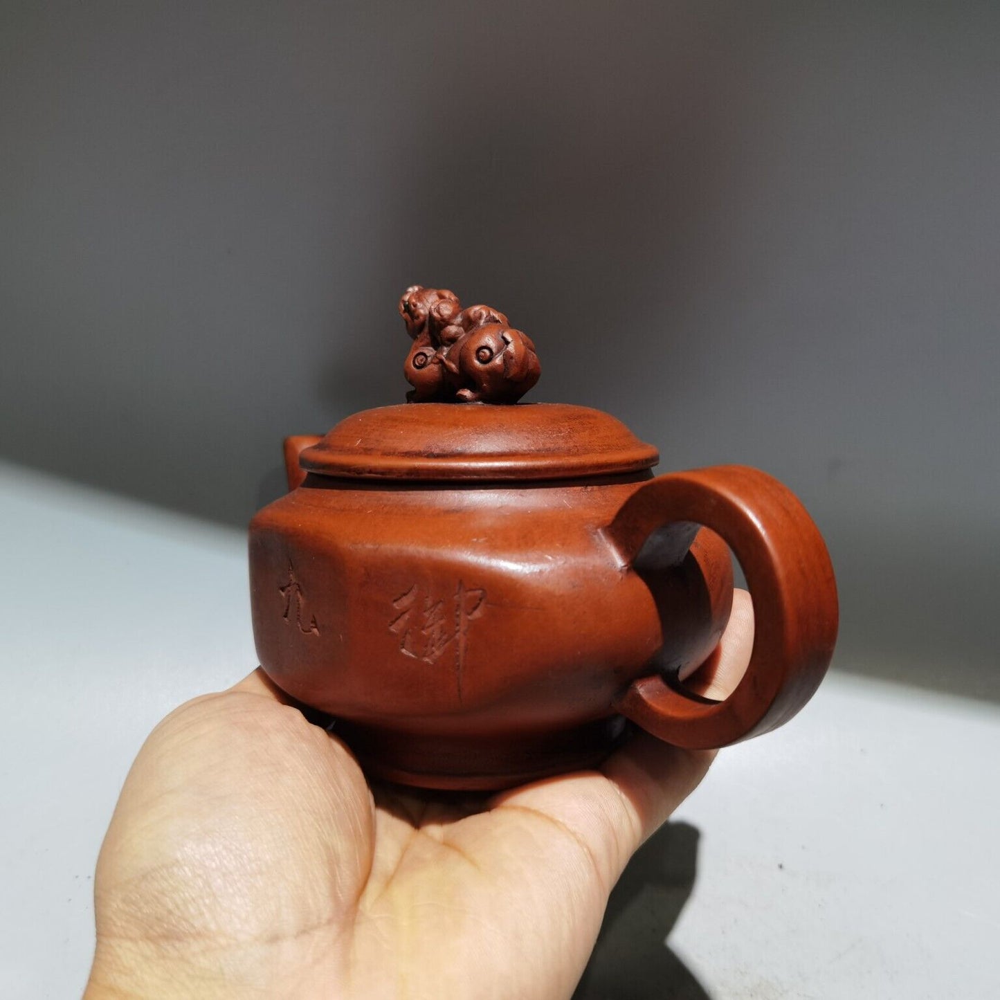 chinese yixing purple clay teapot tea set pot zisha ceramic beast figurine art