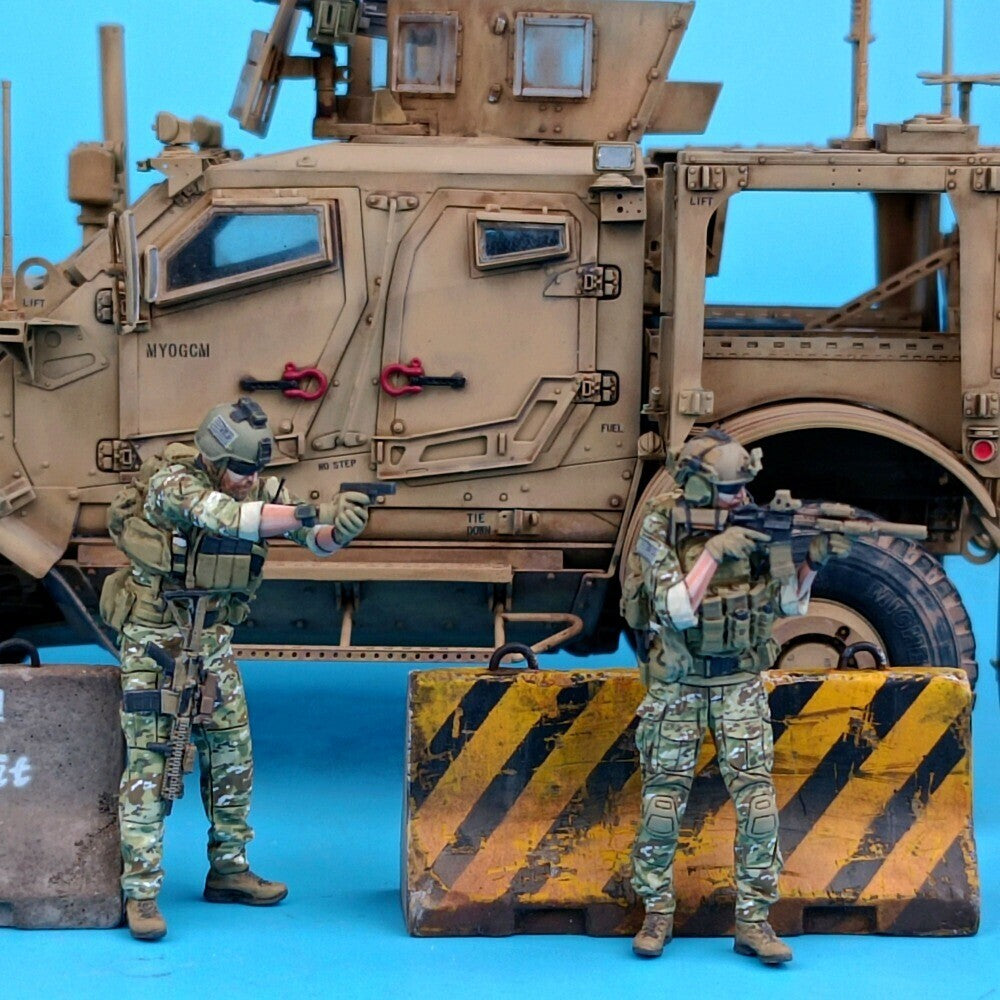 1/35 Diorama Cement Barriers Model for Tank Armoured Vehicle Military Scene Prop