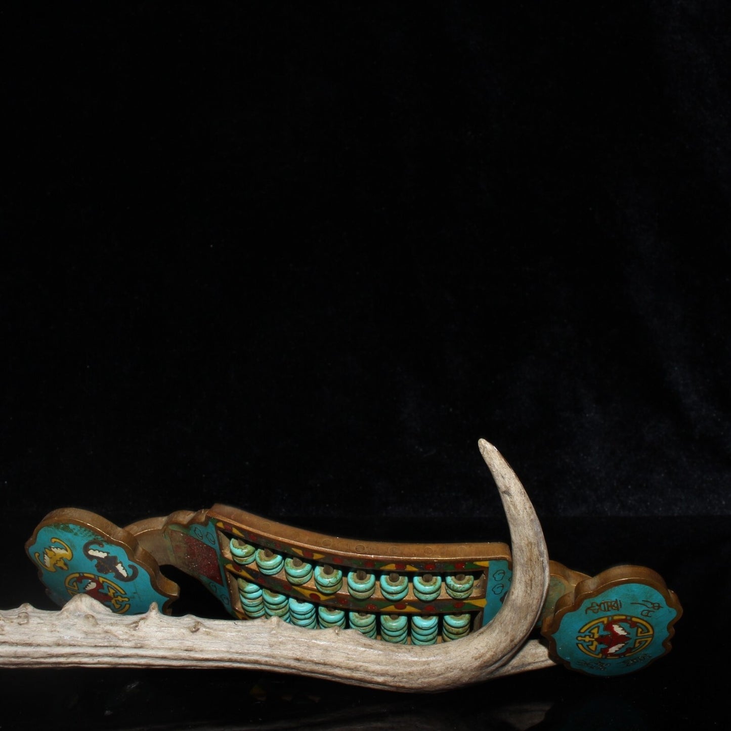 Pure Copper Cloisonn É Wire Cutting with Green Pine Nut Abacus