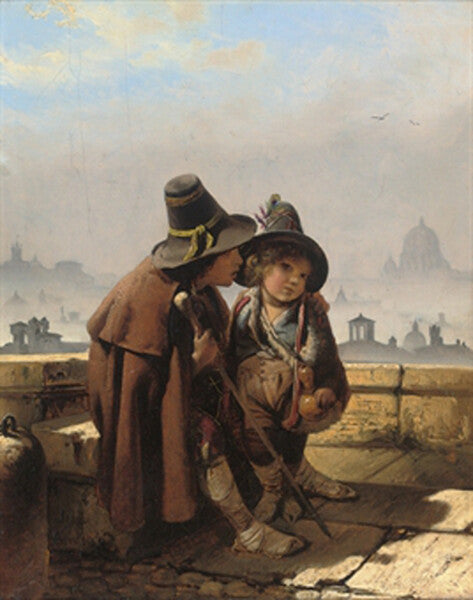 high quality oil painting handpainted on canvas " Italian street children "