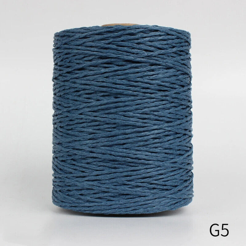 Hand Knitting Yarns 280-300M Natural Raffia Straw Colorful Crochet Threads Rolls