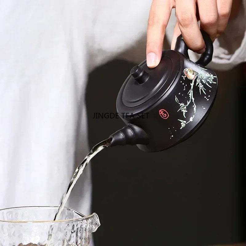 Chinese Yixing Purple Clay TeaPot Handmade Beauty Kettle Raw Ore Teaware TeaSet