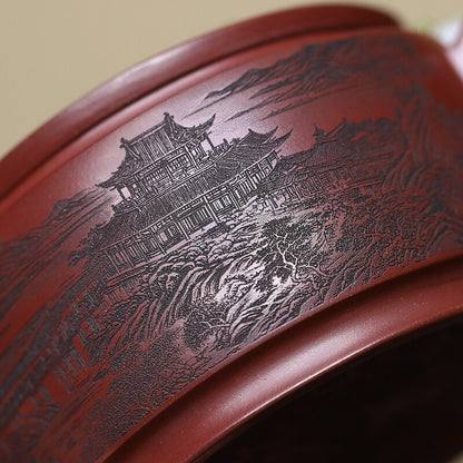 Handmade Tea Pot Carved Chinese Original Ore Real Yixing Zisha Purple Clay Pot