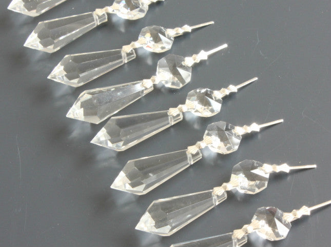 10Pcs 1.5"Clear Glass Prisms Teardrop Hangings Crystal Chandelier Lamp Part