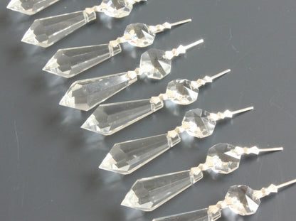 10Pcs 1.5"Clear Glass Prisms Teardrop Hangings Crystal Chandelier Lamp Part