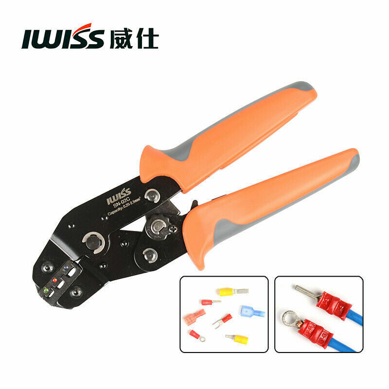 IWISS SN-02 Crimping Tool Crimper Plier 0.25-2.5mm2 Ratchet Termial Hand Tool