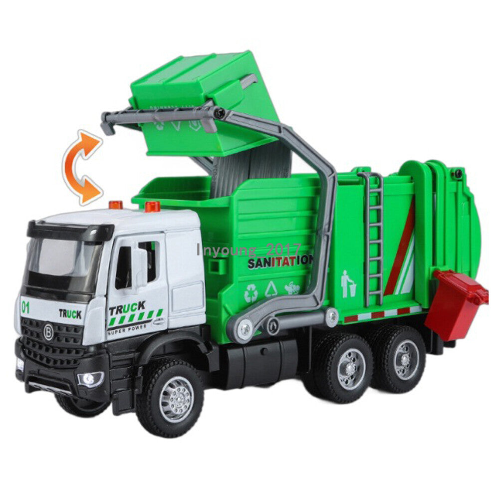 Garbage Truck Toys for Boys Diecast Vehicle Model Toy Car with Light Sound