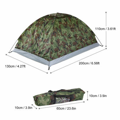 2 Person Beach Tent Ultralight Single Layer Water Resistance Camping Travel Peg