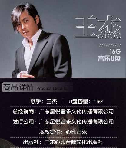王杰u盘专辑歌曲谁明浪子心经典老歌国粤语无损高音质车载usb优盘