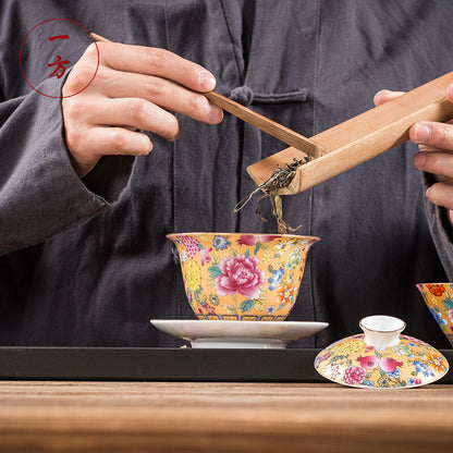 160ml Chinese Jingdezhen Porcelain Gaiwan Tureen Tea Cup Bowl Kung Fu Tea Set