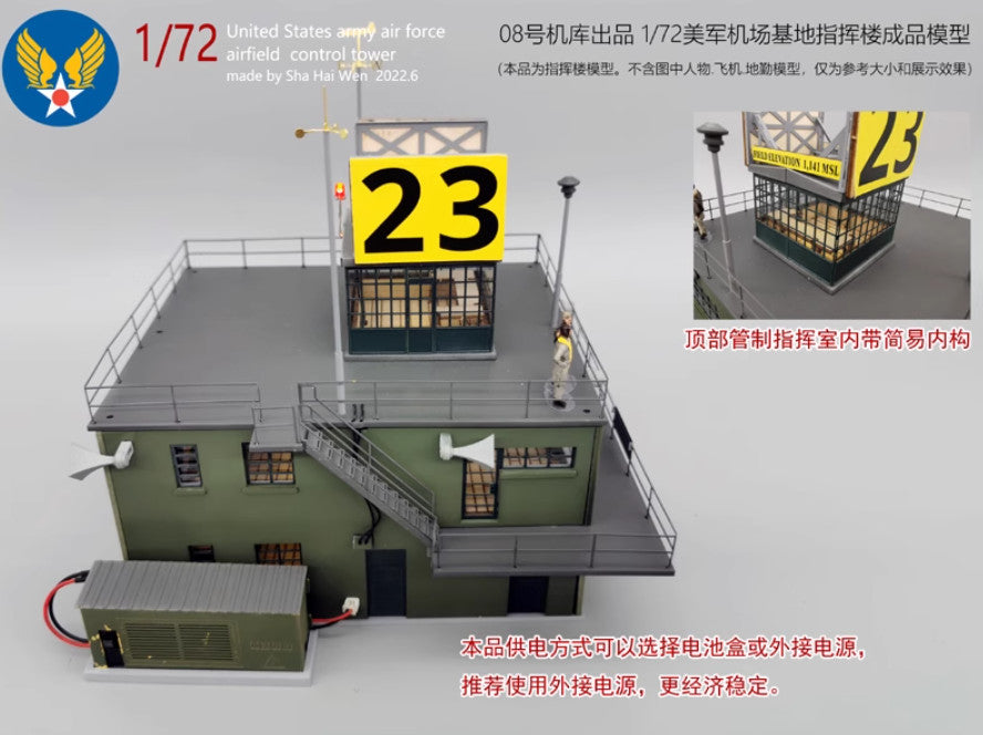 1:72 Scale Diorama US Military Fighter Airport Command Model SceneBuilding Model