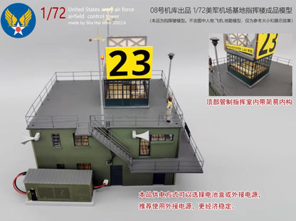 1:72 Scale Diorama US Military Fighter Airport Command Model SceneBuilding Model