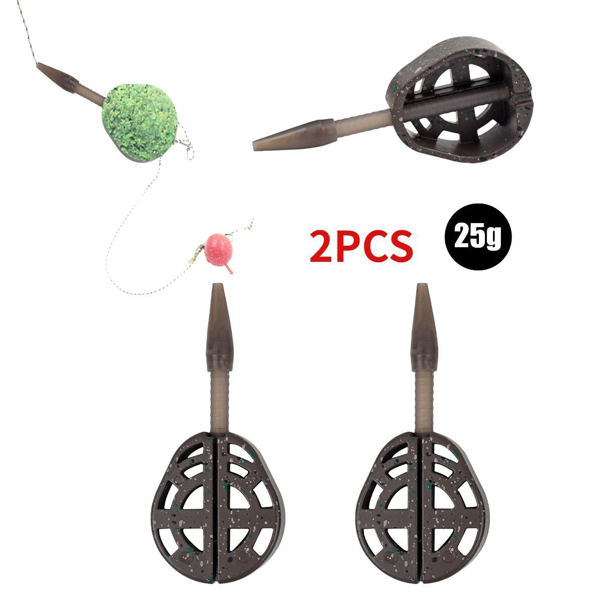 25/35g Inline Method Feeder Mold Bait Thrower Bait Plumb Set Zinc Alloy Carp Kit