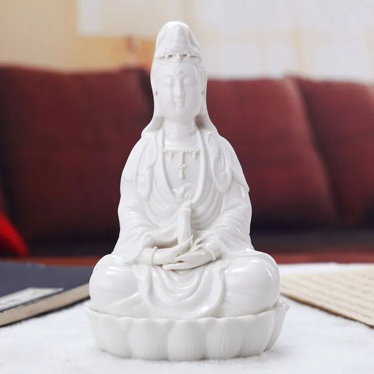 Guanyin Bodhisattva, Statue, Buddhist Utensils, Ceramic , White Buddha Statue