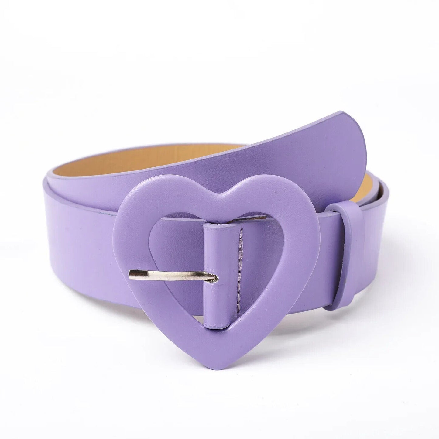 Women Belts Wide Leather Heart Buckle Button Decoration Skirt Fashion Waistbands