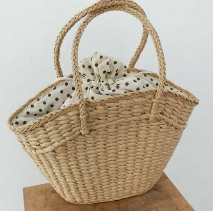 Women Handbags 41x35cm Rattan Wicker Woven Shoulder Bags Summer Beach Large Tote
