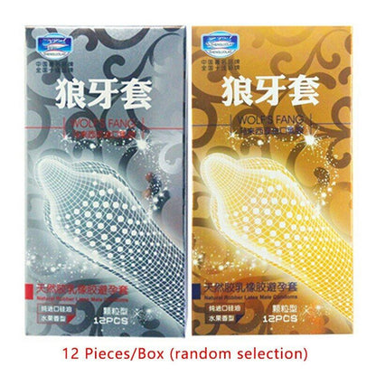 Latex Condoms For Men 3D/5D Spike Dotted Ribbed G-Spot Contraceptive Condoms