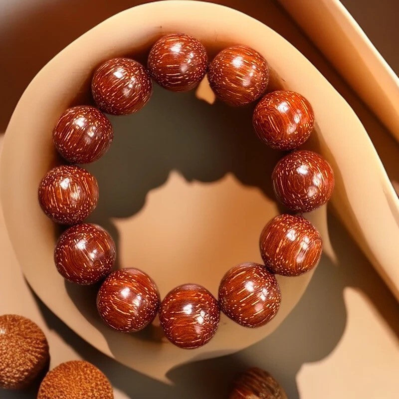 20mm Natural Grade A Golden Sandalwood Woman Jewelry Prayer Beads Lucky Bracelet
