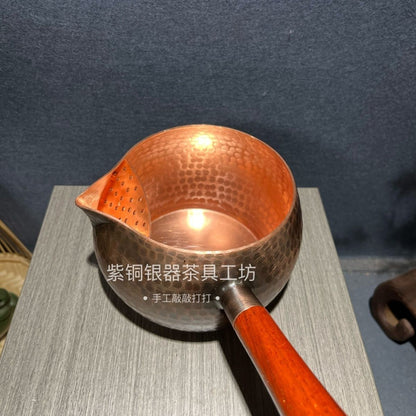 Pure Copper 600ml Side Handle Tea Kettle Hand Hammered