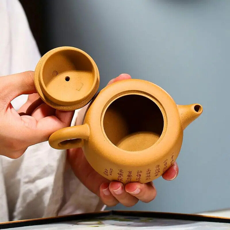 180ml Buddhist Scriptures Yixing Purple Clay Teapot Capacity Kettle Puer Tea Set