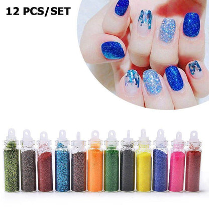 Nail Art Sequins 48 Bottles Set Glitter Powder Manicure Decor Tip Polish Sticker