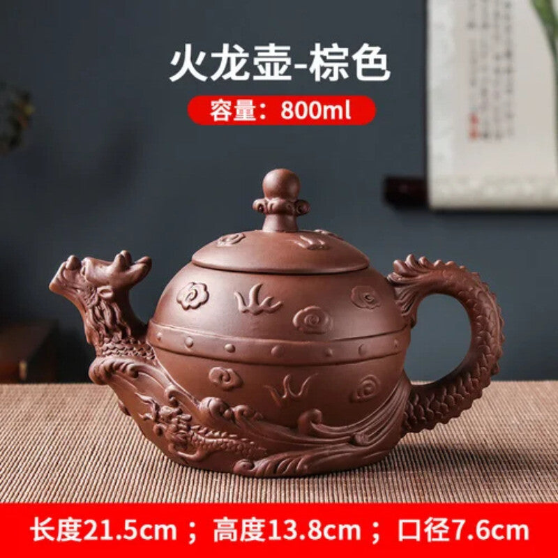 Chinese Kungfu Tea Pot Large Capacity Yixing Purple Clay Teapot Handmade