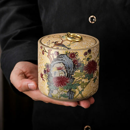 10cm Tea Tins Sealed Storage Tea Caddy Ceramic Container Puer Tea Jar Tea Set