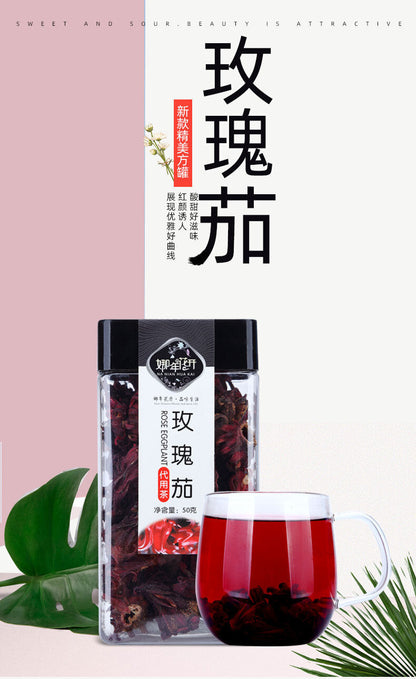 50 Keluo Shen Fang Canned Herbal Healthy Rose Eggplant Flower Tea