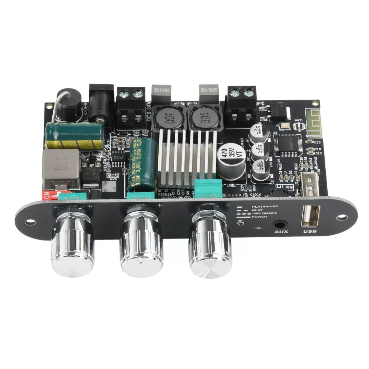 Audio Power Amplifier Board supports Bluetooth, AUX, U disk, and USB sound card