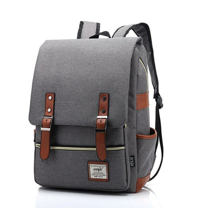 Fashion Vintage Laptop Backpack Women Canvas Bags Men Canvas Travel Backpacks