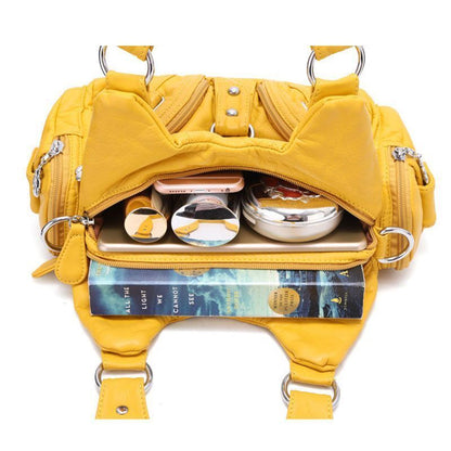 Handbags Luxury Soft Synthetic Leather Shoulder Bags Large Shopping Tote Purses