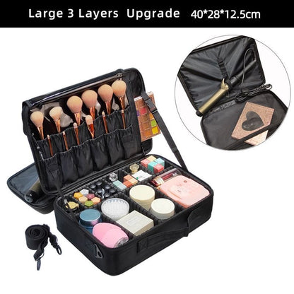 Large Cosmetic Bags Women Traveling Makeup Cases Oxford Purses Black Zipper 1 PC