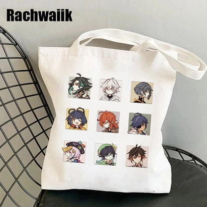 Shopping Bag Graphic Tote Purse Canvas Shoulder Bag Eco Large-capacity Polyester