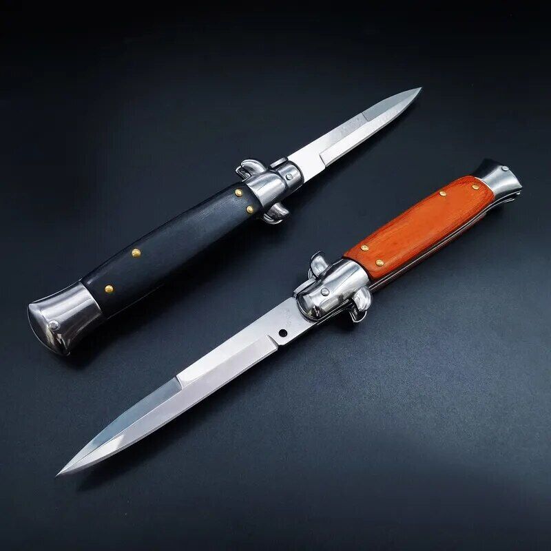 Wood Handle Steel Knife Quick Folding Knife 440C Acrylic Pocket Folding Knife