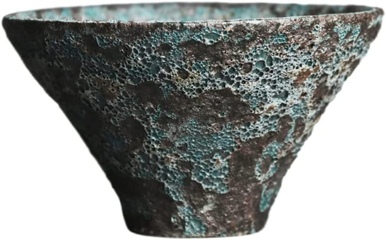 4.13"INCH Bronze Texture Tea Cup Handmade Retro Pottery KungFu Tea Ceremony