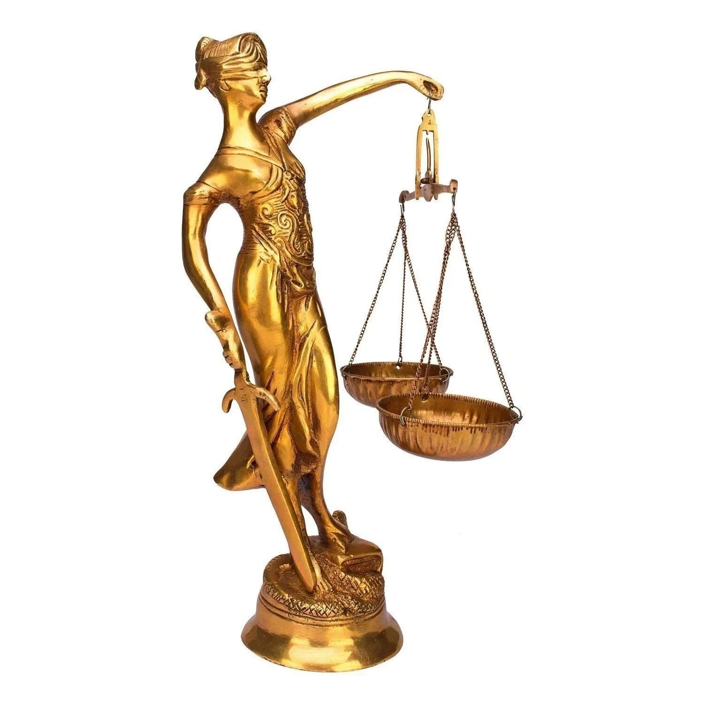 Brass Blind Folded Justice Lady Lawyer Judge Statue Idol Sculpture Figurine