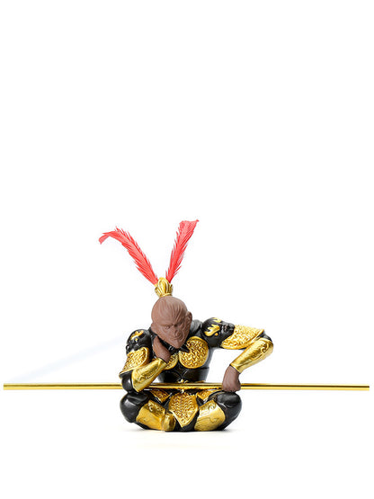 4.53" Monkey King Yixing Zisha Tea Pet Statue Creative Home Table Decorat Gift