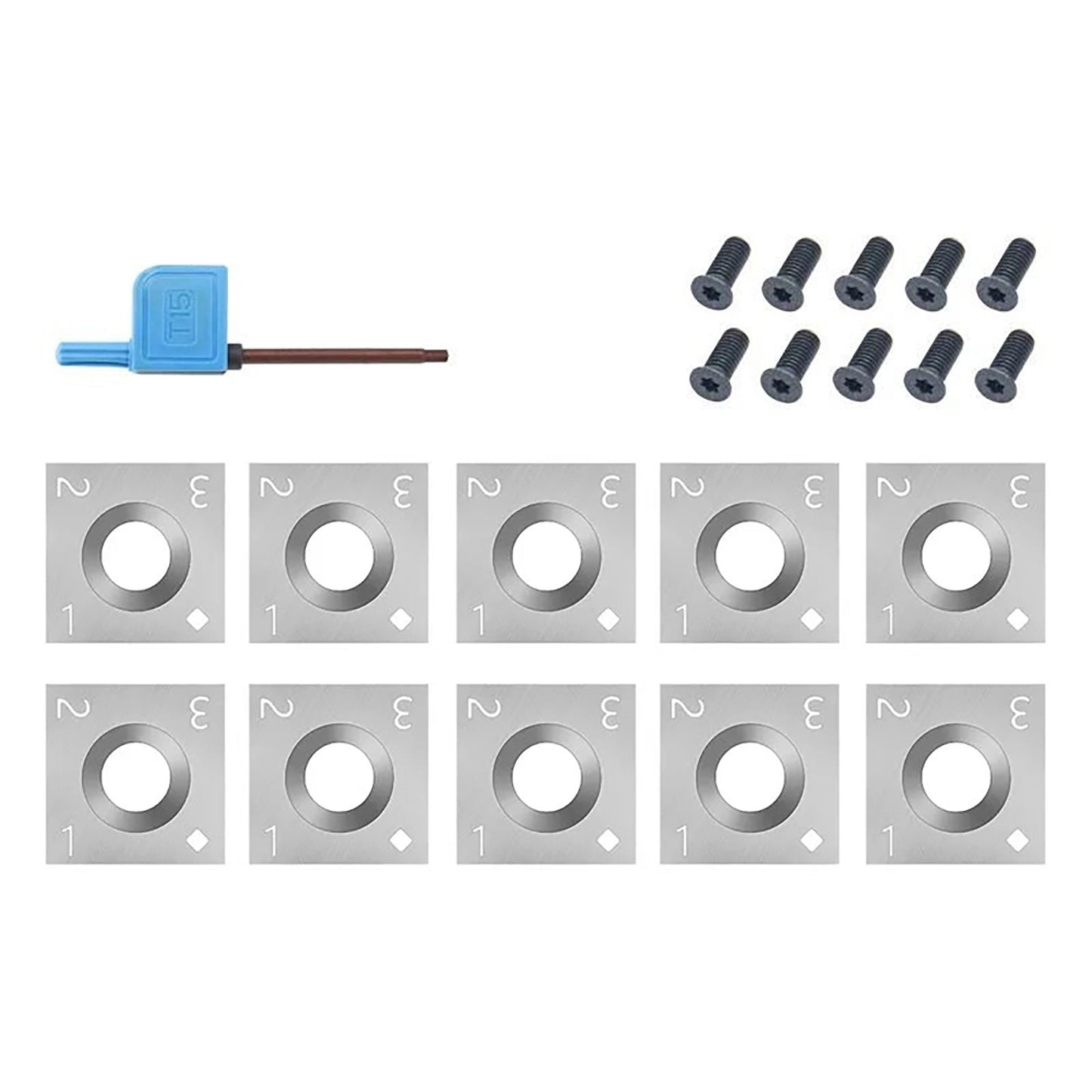 10x Square Carbide Inserts Replacement Cutters for Wood Lathe Turning Tool